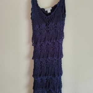 Knitted navy blue sleeveless dress